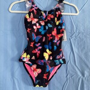 Colorful Butterfly Print Swimsuit